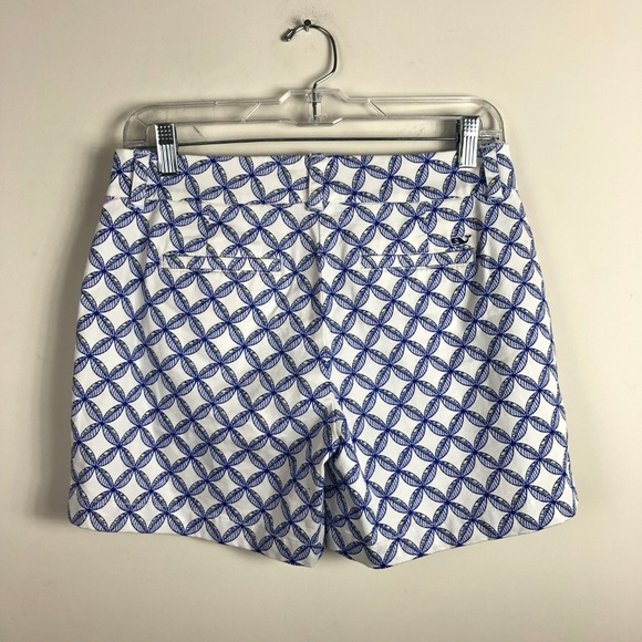 Vineyard Vines Blue White Diamond Shorts 2 - Picture 2 of 4